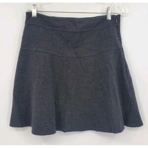 Athleta Mini Stretch Fit & Flare Skirt Side Zipper Women's Size 6 Gray Comfy